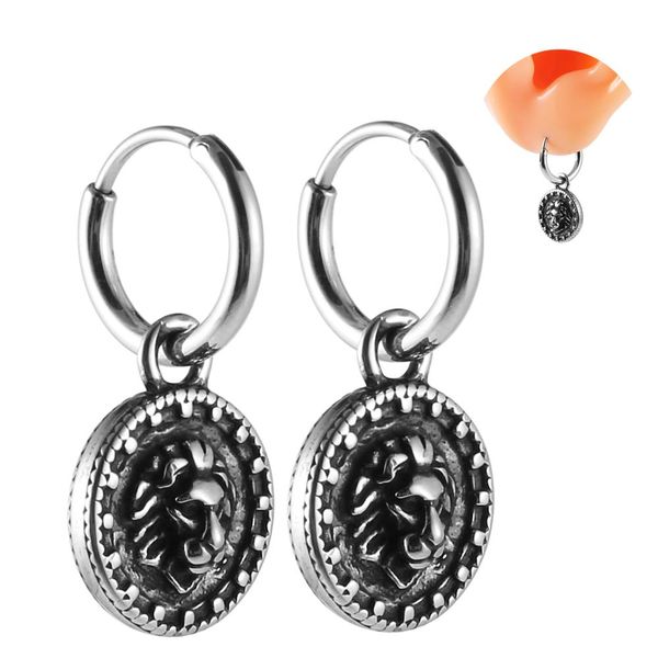 hzman vintage silver lion king drop dangle stainless steel small hoop huggie earrings, Golden;silver
hzman vintage silver lion king drop dangle stainless steel small hoop huggie earrings, Golden;silver