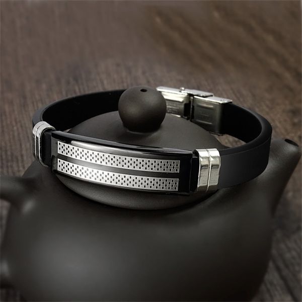 silicone sport charm bracelets for men woman accessories personality pattern black color punk bracelet, Golden;silver
silicone sport charm bracelets for men woman accessories personality pattern black color punk bracelet, Golden;silver