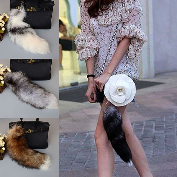 40cm long fur tail fashion women ladies keychain keyring ladies handbag pendant key holder key chain gift, Silver
40cm long fur tail fashion women ladies keychain keyring ladies handbag pendant key holder key chain gift, Silver
