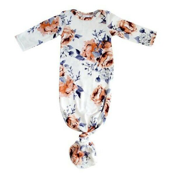 Newborn Infant Baby Girl Floral Sleepwear Robe Gown Cotton Clothes 0-24m Baby Costume