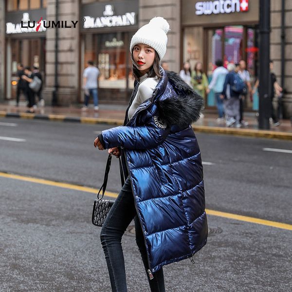 lusumily big fur women long coat down parkas female glossy winter warm thicken coats silver down jacket waterproof outerwear, Black
lusumily big fur women long coat down parkas female glossy winter warm thicken coats silver down jacket waterproof outerwear, Black