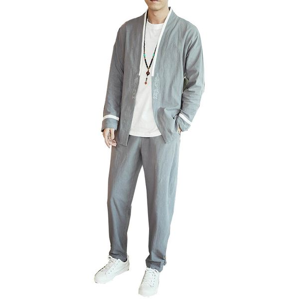 fashion men 2pcs set (shirt+pant) long sleeve casual shirt cardigan jacket male chinese shirt trousers black gray
fashion men 2pcs set (shirt+pant) long sleeve casual shirt cardigan jacket male chinese shirt trousers black gray