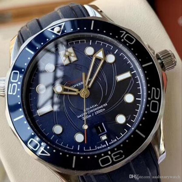 luxury 2020 blue ceramic bezel dial automatic men limited edition james bond sea 007 rubber strap glass back master mens wristwatches, Slivery;brown
luxury 2020 blue ceramic bezel dial automatic men limited edition james bond sea 007 rubber strap glass back master mens wristwatches, Slivery;brown