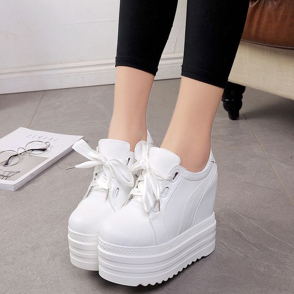 heightened women's shoes super high heel 13cm small white shoes thick sole spring new korean leisure shoe slope heel 2020, Black
heightened women's shoes super high heel 13cm small white shoes thick sole spring new korean leisure shoe slope heel 2020, Black