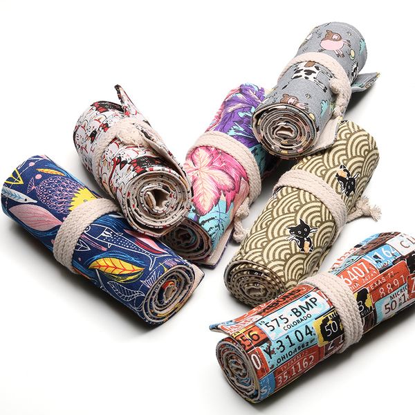 48 slots cartoon floral printing roll pencil case canvas cute large penalties box pen bag penal for girls boys stationery
48 slots cartoon floral printing roll pencil case canvas cute large penalties box pen bag penal for girls boys stationery