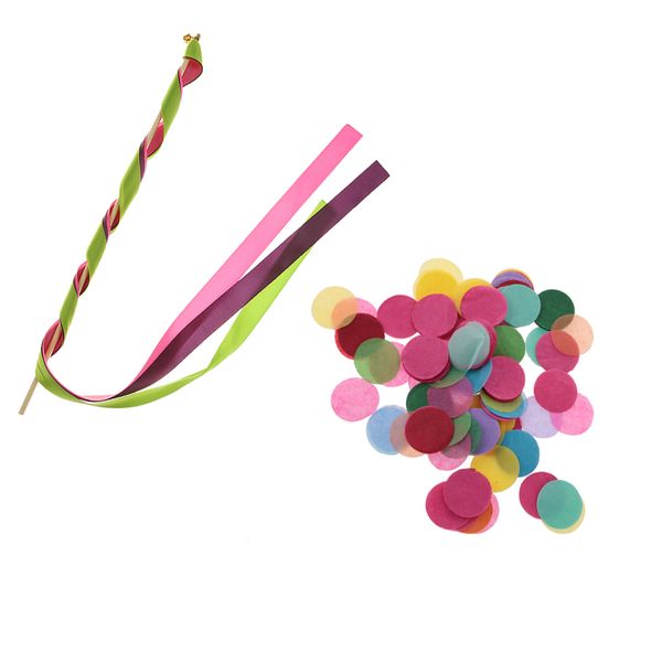 1000 pieces colorful paper round confetti table decoration 10 pieces ribbon bell fairy magic wands wedding celebration favors
1000 pieces colorful paper round confetti table decoration 10 pieces ribbon bell fairy magic wands wedding celebration favors