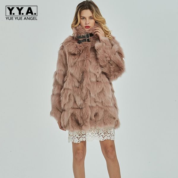 women's fur & faux elegant luxury womens real overcoats winter warm stand collar medium length female night party coats, Black
women's fur & faux elegant luxury womens real overcoats winter warm stand collar medium length female night party coats, Black