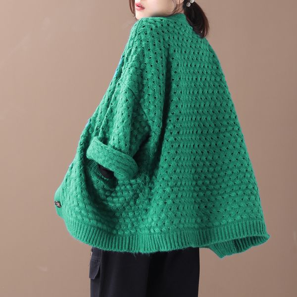 female new autumn and winter korean style plus size outerwear literary openwork sweater button loose cardigan, Black;white
female new autumn and winter korean style plus size outerwear literary openwork sweater button loose cardigan, Black;white