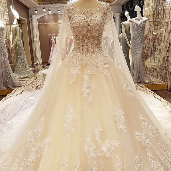 роскошный прозрачный свадебное платье с длинными иллюзия мыс о-образным вырезом cap рукава бальное платье корсет назад свадебное платье с по, White
роскошный прозрачный свадебное платье с длинными иллюзия мыс о-образным вырезом cap рукава бальное платье корсет назад свадебное платье с по, White