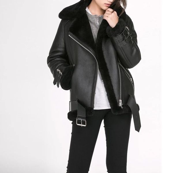 natural sheepskin and fur women coat 2020 winter fashion merino sheep fur warm and thick motorcycle real leather jacket, Black
natural sheepskin and fur women coat 2020 winter fashion merino sheep fur warm and thick motorcycle real leather jacket, Black