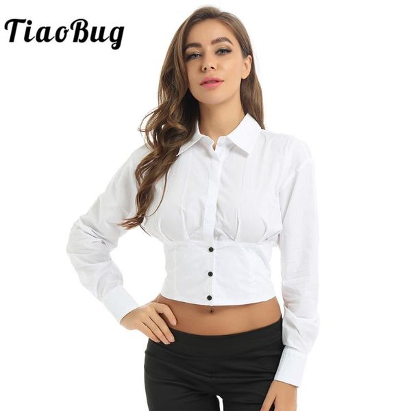 fashion women vintage solid color turn-down collar long sleeves back lace-up corset blouse button-down casual short shirts, White
fashion women vintage solid color turn-down collar long sleeves back lace-up corset blouse button-down casual short shirts, White