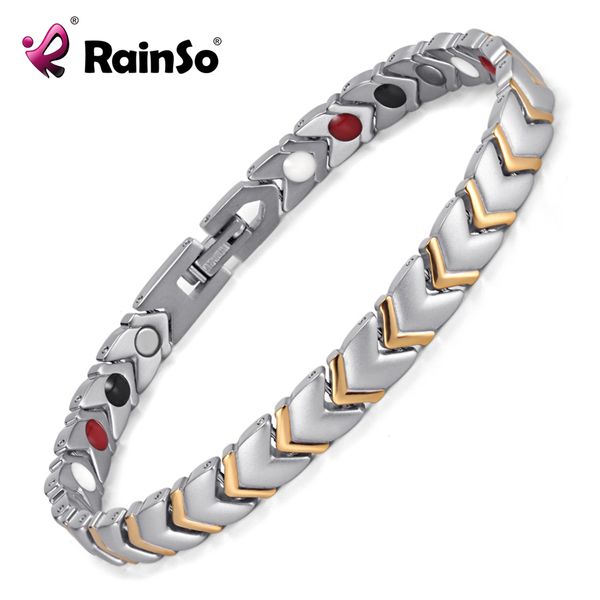 rainso titanium health power bracelet bangle for women jewelry with 4 elements magnetic couples accessories otb-034, Golden;silver
rainso titanium health power bracelet bangle for women jewelry with 4 elements magnetic couples accessories otb-034, Golden;silver