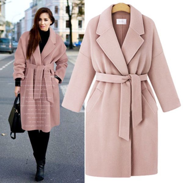 new autumn winter women coats vestidos casual loose plus size solid turn-down belt woolen blends coat for women large outerwear, Black
new autumn winter women coats vestidos casual loose plus size solid turn-down belt woolen blends coat for women large outerwear, Black