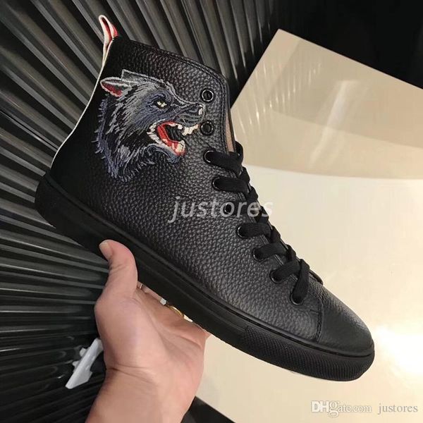2019 fashion man designer brand wolf head ace high-genuine leather sneakers luxury italian shoe woman casual shoes, Black
2019 fashion man designer brand wolf head ace high-genuine leather sneakers luxury italian shoe woman casual shoes, Black