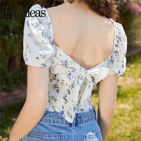 bazaleas chic purple floral print ropa mujer fashion blouse women harajuku backless bow shirt vintage short sleeve blouse, White
bazaleas chic purple floral print ropa mujer fashion blouse women harajuku backless bow shirt vintage short sleeve blouse, White