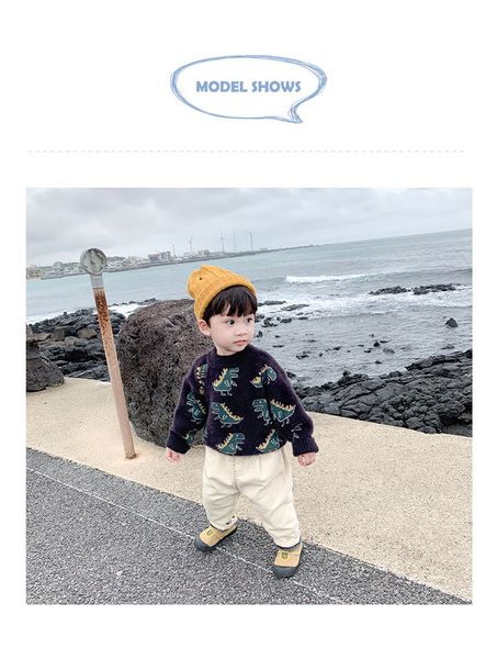 2019 autumn winter new boys and girls cartoon dinosaur pattern foreign cute mink velvet warm pullover sweater kids clothes, Blue
2019 autumn winter new boys and girls cartoon dinosaur pattern foreign cute mink velvet warm pullover sweater kids clothes, Blue