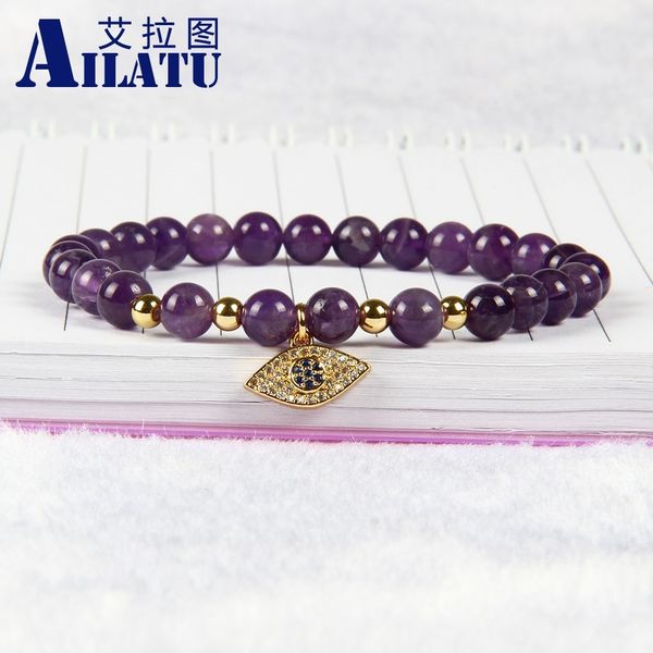 ailatu 10pcs/lot wholesale 6mm natural purple crystal stone beads with blue eye cz bracelet fine girl women charms jewelry, Golden;silver
ailatu 10pcs/lot wholesale 6mm natural purple crystal stone beads with blue eye cz bracelet fine girl women charms jewelry, Golden;silver