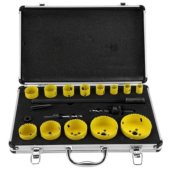 17pcs bi-metal hole saw kit gypsum board pvc plastic downlight woodworking hole opener set 9pcm42
17pcs bi-metal hole saw kit gypsum board pvc plastic downlight woodworking hole opener set 9pcm42