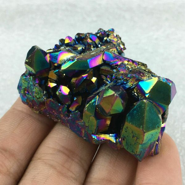 1 pc natural quartz crystal rainbow titanium cluster mineral specimen stone decor
1 pc natural quartz crystal rainbow titanium cluster mineral specimen stone decor