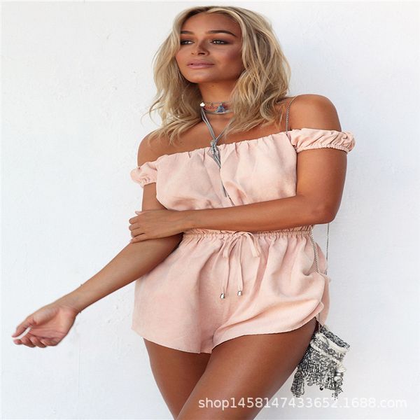 la maxza off the shoulder lace up playsuit female for women sashes empire short romper pure color pink womens jumpsuit, Black;white
la maxza off the shoulder lace up playsuit female for women sashes empire short romper pure color pink womens jumpsuit, Black;white