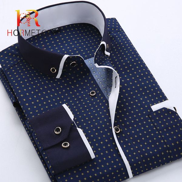 hormetci 2019 printed plaid polka dot men shirt long-sleeved casual shirts for men slim fit male dress shirts camisas masculina, White;black
hormetci 2019 printed plaid polka dot men shirt long-sleeved casual shirts for men slim fit male dress shirts camisas masculina, White;black