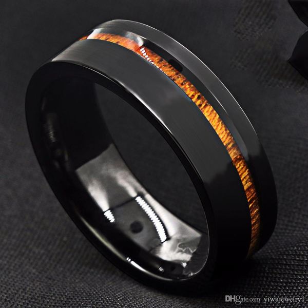 8mm black brushed tungsten carbide ring off center wood wedding band ring us size 6 - 13, Silver
8mm black brushed tungsten carbide ring off center wood wedding band ring us size 6 - 13, Silver