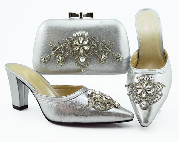 pointed toe silver color matching italian shoes and bag set african shoes and bags nigerian women party bags, Black
pointed toe silver color matching italian shoes and bag set african shoes and bags nigerian women party bags, Black