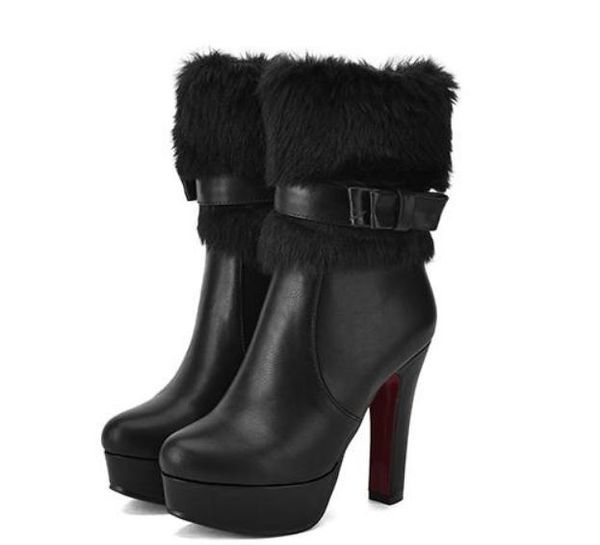 2018 women's boots in winter with new style high heel coarse heel round head waterproof table keep warm non-slip@51, Black
2018 women's boots in winter with new style high heel coarse heel round head waterproof table keep warm non-slip@51, Black