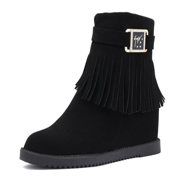 boots women tassel shoe increasing high heel ankle boots wedges heels short shoes 2018 winterfemale mujer botas, Black
boots women tassel shoe increasing high heel ankle boots wedges heels short shoes 2018 winterfemale mujer botas, Black