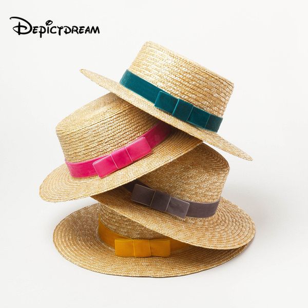 100% wheat straw velvet ribbon women sun hat summer wide brim sunbonnet hat lady flat boater beach panama sunhat jazz size, Blue;gray
100% wheat straw velvet ribbon women sun hat summer wide brim sunbonnet hat lady flat boater beach panama sunhat jazz size, Blue;gray