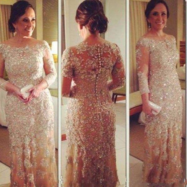 long illusion sleeve champagne sheath mother of the bride dresses new lace floor length party gowns custom appliques wedding guest dresses, Black;red
long illusion sleeve champagne sheath mother of the bride dresses new lace floor length party gowns custom appliques wedding guest dresses, Black;red