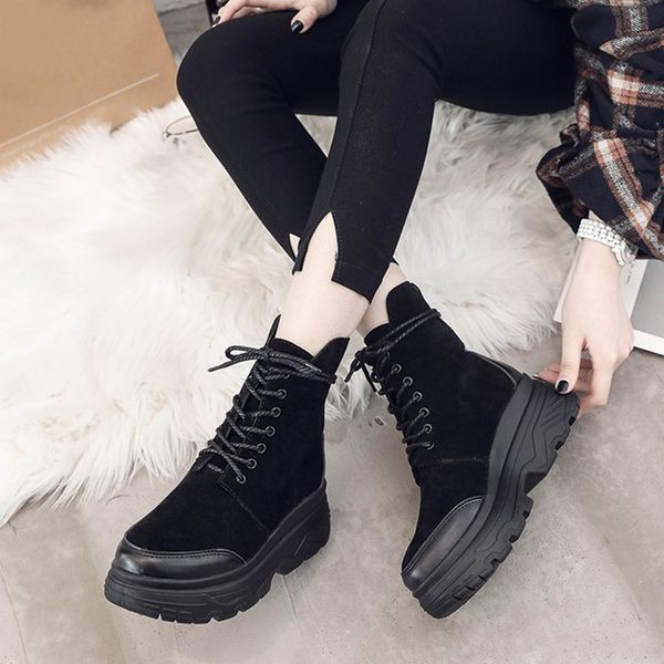 women boots autumn winter warm fashion casual round toe high heel lace-up female shoes boot solid short plush boot ladies, Black
women boots autumn winter warm fashion casual round toe high heel lace-up female shoes boot solid short plush boot ladies, Black