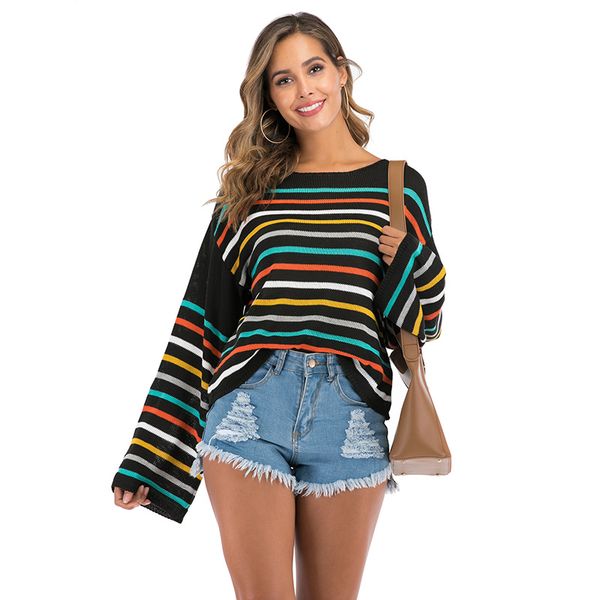 thin women striped sweater ladies long flare sleeve o-neck casual autumn ladies knitted pullovers hot, White;black
thin women striped sweater ladies long flare sleeve o-neck casual autumn ladies knitted pullovers hot, White;black