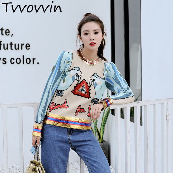 tvvovvin 2019 autumn winter new embroidery sequins knitting sweaters women's jackets female pullovers jumpers a587, White;black
tvvovvin 2019 autumn winter new embroidery sequins knitting sweaters women's jackets female pullovers jumpers a587, White;black