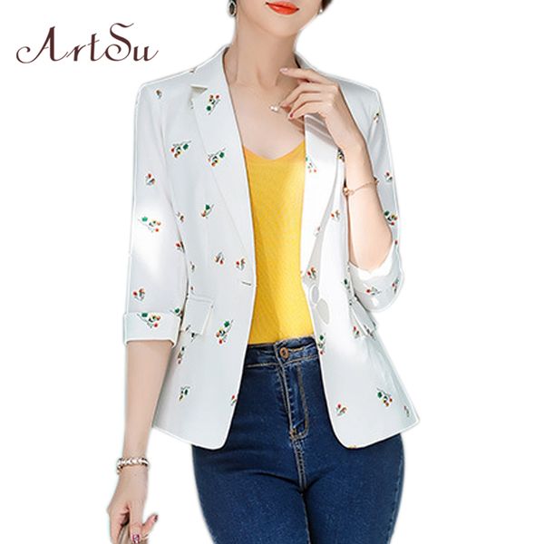 women's jackets boho white floral printed office suit work wear business women slim waist femme summer asco60068, Black;brown
women's jackets boho white floral printed office suit work wear business women slim waist femme summer asco60068, Black;brown
