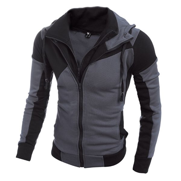 hoodies men 2018 new arrival spring autumn men's personality patchwork double zipper hooded cardigan slim bodysuit sweatshirt, Black
hoodies men 2018 new arrival spring autumn men's personality patchwork double zipper hooded cardigan slim bodysuit sweatshirt, Black