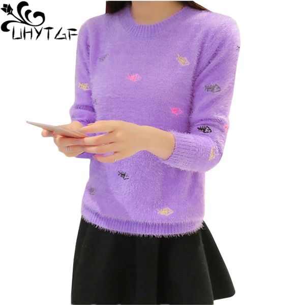 uhytgf autumn winter sweater women fashion mohair knitted sweaters female o neck elastic pullover student warm sweater coat 1346, White;black
uhytgf autumn winter sweater women fashion mohair knitted sweaters female o neck elastic pullover student warm sweater coat 1346, White;black