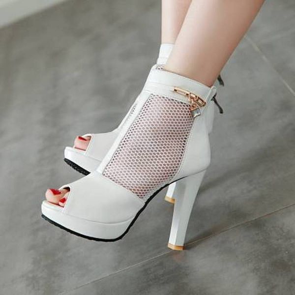 sandals 2021 summer fish mouth high heel short net boots hollow platform women's white plus size 34-43, Black
sandals 2021 summer fish mouth high heel short net boots hollow platform women's white plus size 34-43, Black