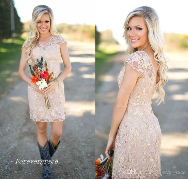 2019 full lace country bridesmaid dress v neck short sleeves garden wedding party guest maid of honor gown plus size custom made, White;pink
2019 full lace country bridesmaid dress v neck short sleeves garden wedding party guest maid of honor gown plus size custom made, White;pink