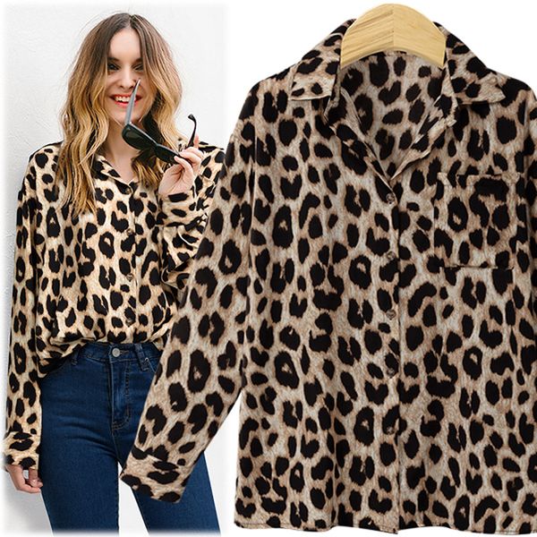 2020 spring women blouse leopard print shirt long sleeve turn-down collar loose blouses plus size camisa feminina clothing, White
2020 spring women blouse leopard print shirt long sleeve turn-down collar loose blouses plus size camisa feminina clothing, White