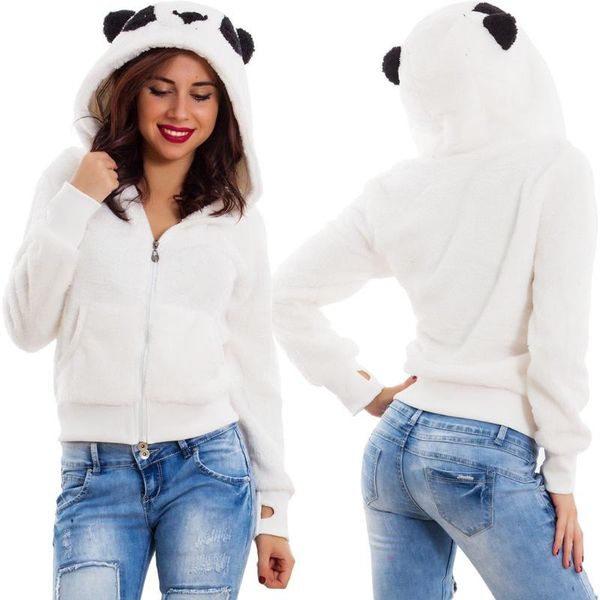 fashion panda hooded fleece faux fur coat 2019 women autumn winter warm soft jacket thick plush zipper overcoat short outerwear, Black
fashion panda hooded fleece faux fur coat 2019 women autumn winter warm soft jacket thick plush zipper overcoat short outerwear, Black