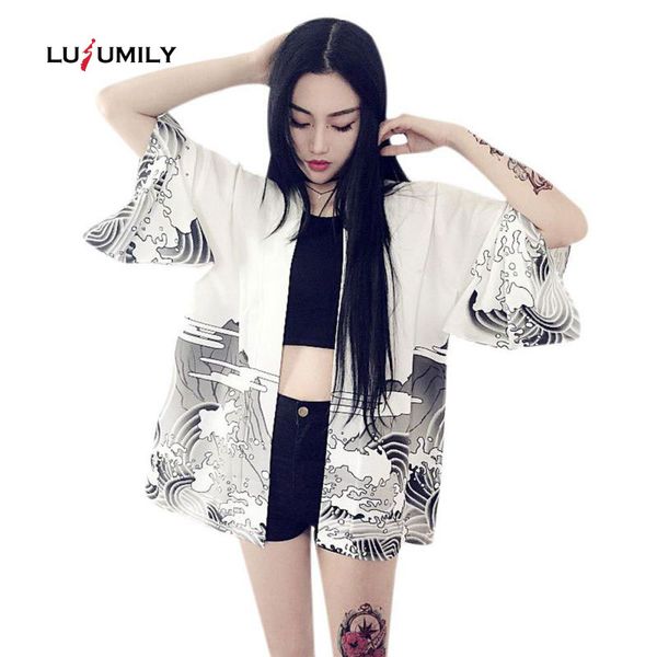 lusumily vintage harajuku style blouse waves and wind dragon shirts japanese kimono cardigan women print chiffon jacket ladies, Black;brown
lusumily vintage harajuku style blouse waves and wind dragon shirts japanese kimono cardigan women print chiffon jacket ladies, Black;brown