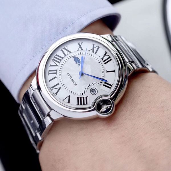 casual mens watch import 8217 automatic movement 316 steel case auto date moon phase 24 hours fashion steel strap with box x208, Slivery;brown
casual mens watch import 8217 automatic movement 316 steel case auto date moon phase 24 hours fashion steel strap with box x208, Slivery;brown
