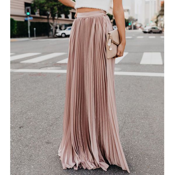 2019 autumn women's new bohemian style pink long sweet pleated skirt fashion high waist elastic casual party skirt oc7, Black
2019 autumn women's new bohemian style pink long sweet pleated skirt fashion high waist elastic casual party skirt oc7, Black