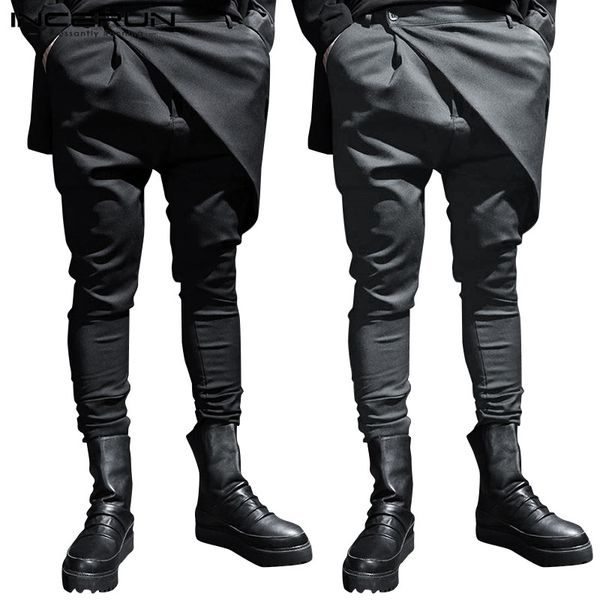 incerun fashion men solid color punk style harem pants streetwear irregular casual trousers joggers pockets mens lounge pants, Black
incerun fashion men solid color punk style harem pants streetwear irregular casual trousers joggers pockets mens lounge pants, Black