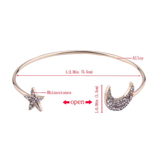 wholesal luxury designer simple popular lovely cute moon star diamond rhinestone adjustable bangle bracelet for woman girls 4 pcs in one set, Black
wholesal luxury designer simple popular lovely cute moon star diamond rhinestone adjustable bangle bracelet for woman girls 4 pcs in one set, Black