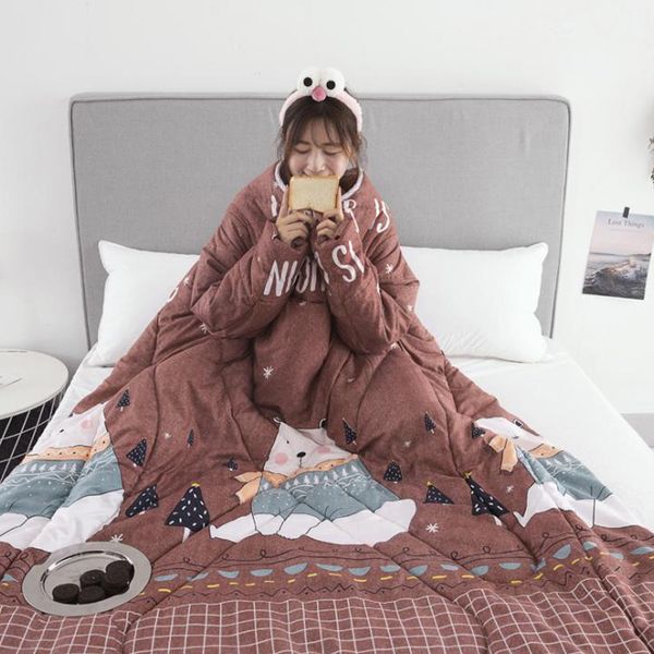 1 pcs lazy quilt with sleeves warm thicken blanket multifunction for home winter nap j2y
1 pcs lazy quilt with sleeves warm thicken blanket multifunction for home winter nap j2y