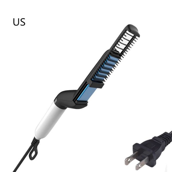 professional men heat hair styling ceramic curler straightener multifunctional hair comb brush volumize straighten, Silver
professional men heat hair styling ceramic curler straightener multifunctional hair comb brush volumize straighten, Silver