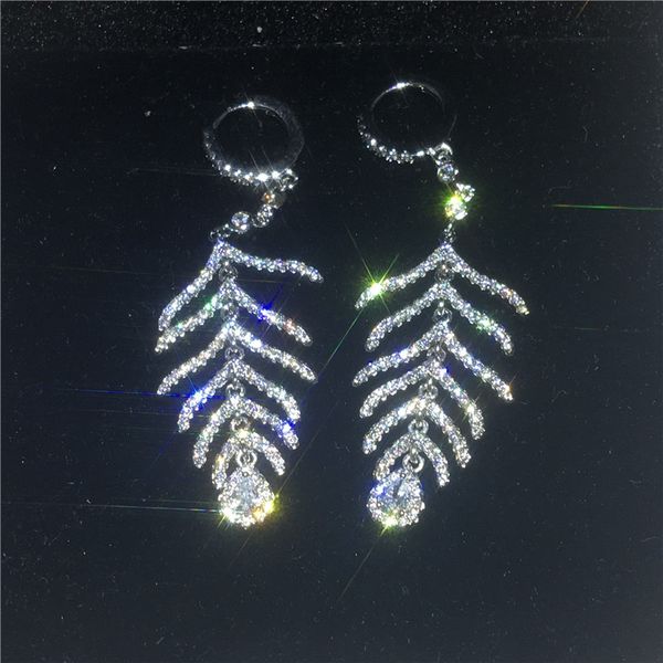 vecalon charming leaf dangle earring diamond 925 sterling silver party wedding drop earrings for women jewelry, Golden;silver
vecalon charming leaf dangle earring diamond 925 sterling silver party wedding drop earrings for women jewelry, Golden;silver