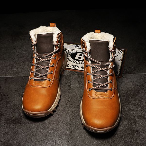 winter warm men boots leather fur plus men snow boots handmade waterproof outdoor working ankle high shoes 2020, Black
winter warm men boots leather fur plus men snow boots handmade waterproof outdoor working ankle high shoes 2020, Black